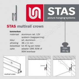 STAS multi crown wit - 200 cm