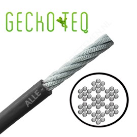 GeckoTeq Staaldraad wit of zwart 1,5mm - niet knoopbaar - per 10 meter