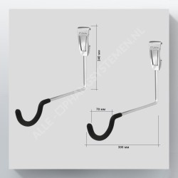 GeckoTeq Fiets Ophangsysteem - Horizontale Fietshaak 2 stuks GSH12