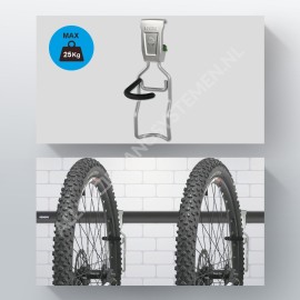 GeckoTeq Fiets Ophangsysteem Set voor 1 Fiets incl. muurbeschermer - GSH120