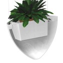 Artiteq Botaniq Hangbloempot in wit (of groen) voor aan de rail, incl. 2 perlon Twister ophangdraden 1mm en 2 Micro Grip haken