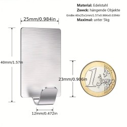 Zelfklevende RVS Wandhaak – Sterke Plakhaak Zonder Boren (3x)
