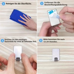 Zelfklevende RVS Wandhaak – Sterke Plakhaak Zonder Boren (3x)