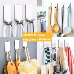 Zelfklevende RVS Wandhaak – Sterke Plakhaak Zonder Boren (3x)