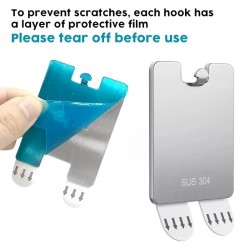 Zelfklevende RVS Wandhaak SUS 304 – Sterke Roestvrijstalen Ophanghaak Zonder Boren