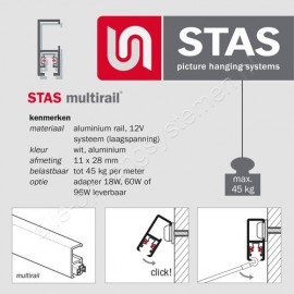 STAS Multirail Power LED 3,5w - brede lichtbundel