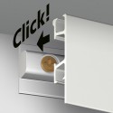 Tapijt Wandkleed Rail 200cm wit incl. 2 Velcro strips - icm de Artiteq Click Rail Pro