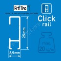Artiteq Click Rail wit 150cm - overschilderbaar