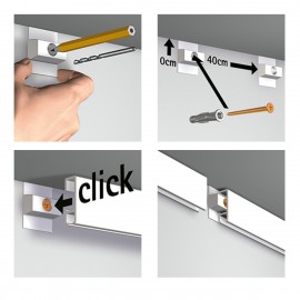 Click Rail Wit Overschilderbaar Budget Pakket - 15 meter