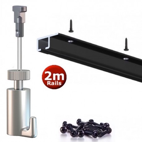 Azijn Neem de telefoon op Geestig Artiteq Top Rail Set zwart 200cm - 20kg